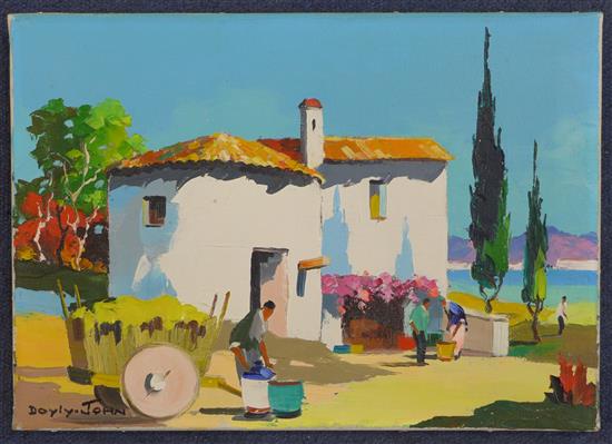 § Cecil Rochfort DOyly John (1906-1993) The granary along the Spanish Coast on the Costa del Sol, 10 x 14in., unframed